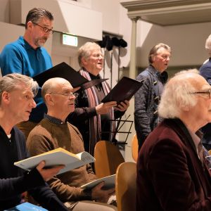 Kerstconcert, repetitie in de Swaen, M. Jonkman